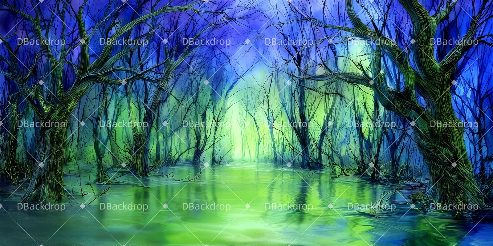 Forest Stage Backdrop Witch's Swamp Scenery Backdrops For Theater UK TWW511-T37