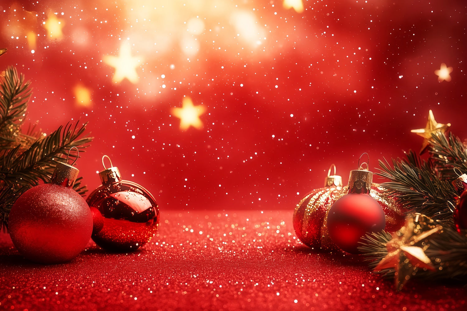 New Years Backdrops Radiant Red Ornaments Happy New Year 2026 Backdrop UK TWW512-17