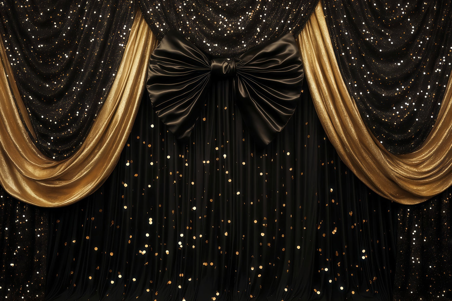 New Year Photo Backdrop Luxury Draped Shimmer Bokeh Gold Glitter Backdrop UK TWW512-19