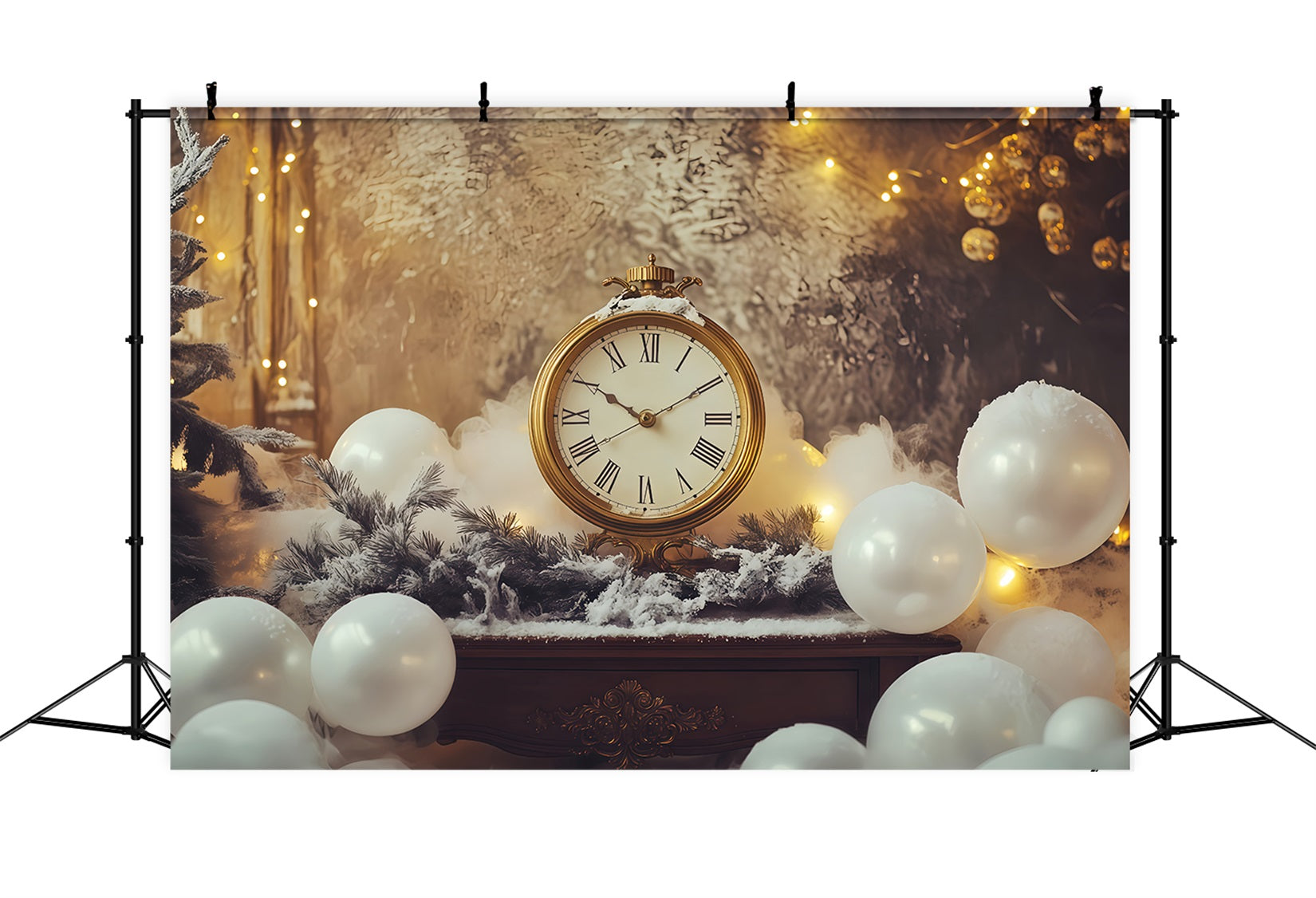 New Year Backdrop Frosted Countdown Clock Lights New Years Eve Backdrop UK TWW512-22