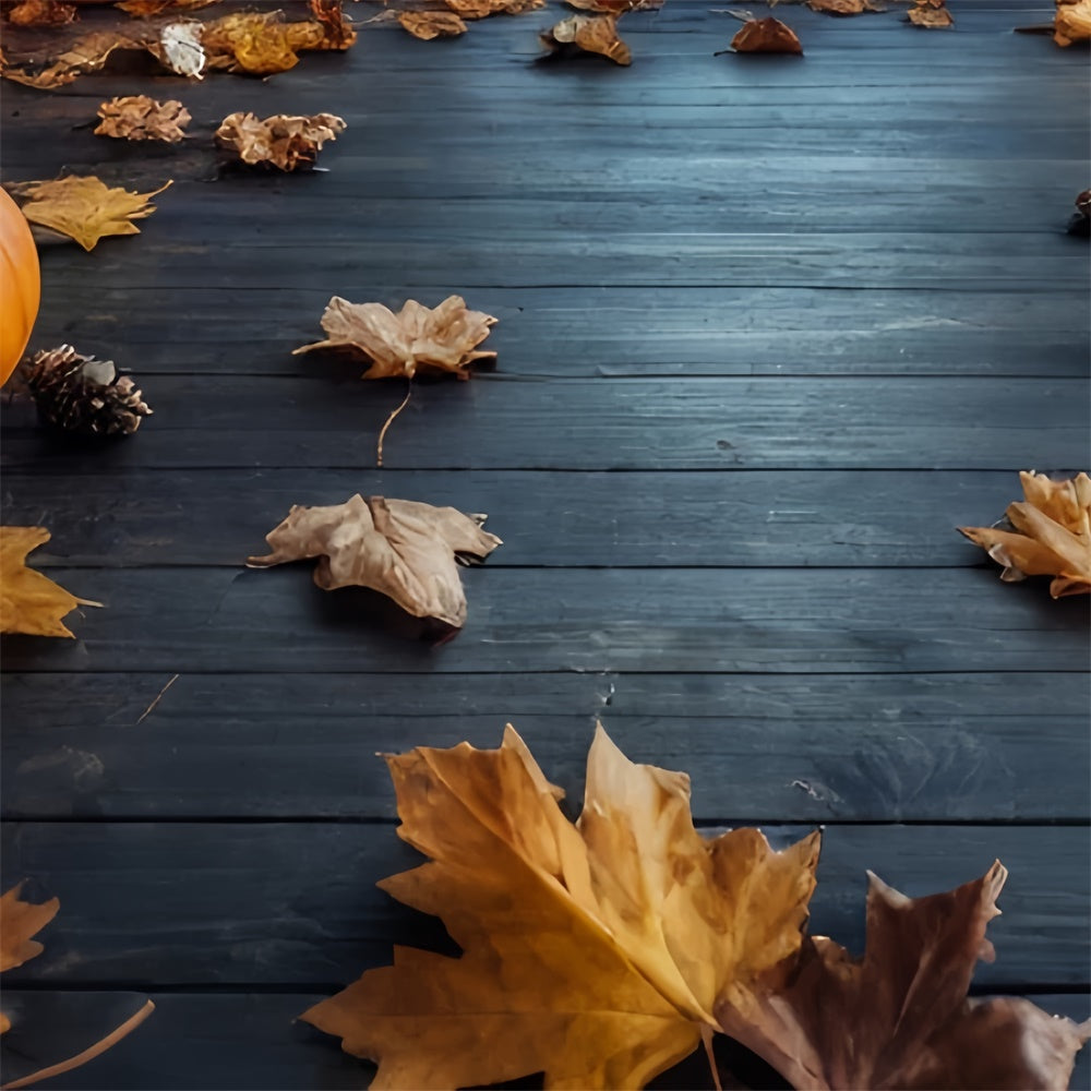 Floor Backdrops Leaves Pumpkin Rustic Floor Backdrop UK TWW57-12