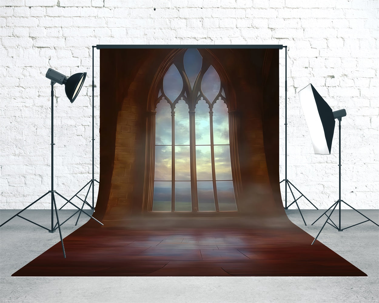 Vintage Photo Backdrop Twilight Arch Window Sweep Backdrop UK TWW57-76