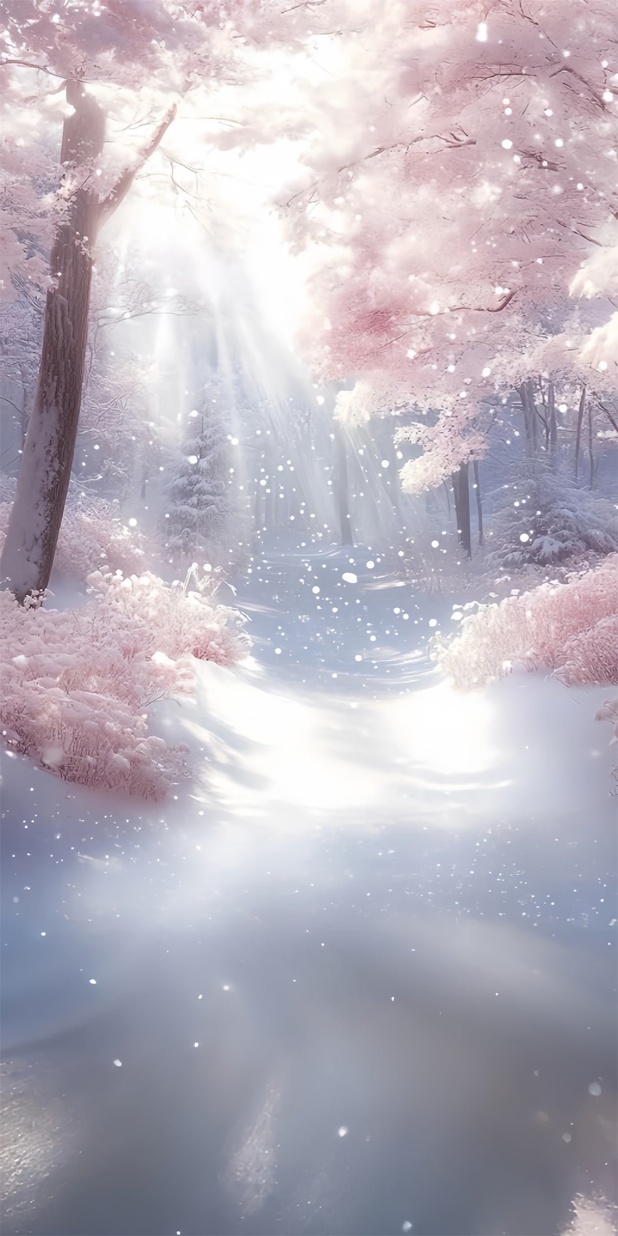 Winter Forest Backdrop Blush Snow Dream Trail Sweep Backdrop UK TWW57-97