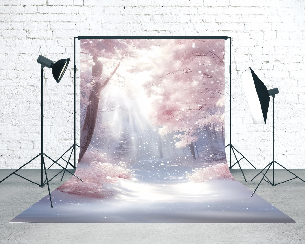 Winter Forest Backdrop Blush Snow Dream Trail Sweep Backdrop UK TWW57-97