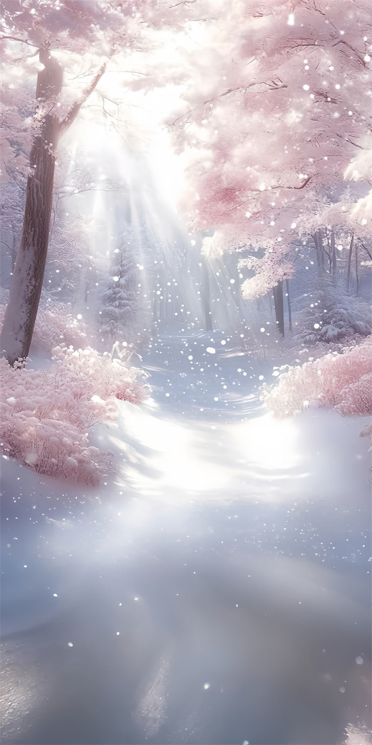 Winter Forest Backdrop Blush Snow Dream Trail Sweep Backdrop UK TWW57-97