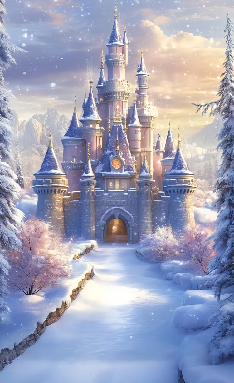 Winter Photo Backdrop Royal Winter Castle Sweep Backdrop UK TWW57-98