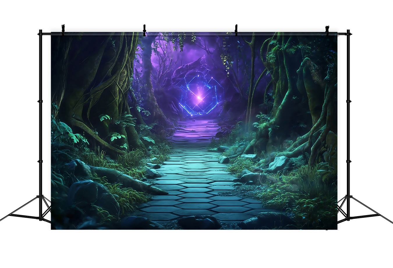 Halloween Mystical Forest Path with Glowing Portal Halloween Backdrop UK TWW58-50