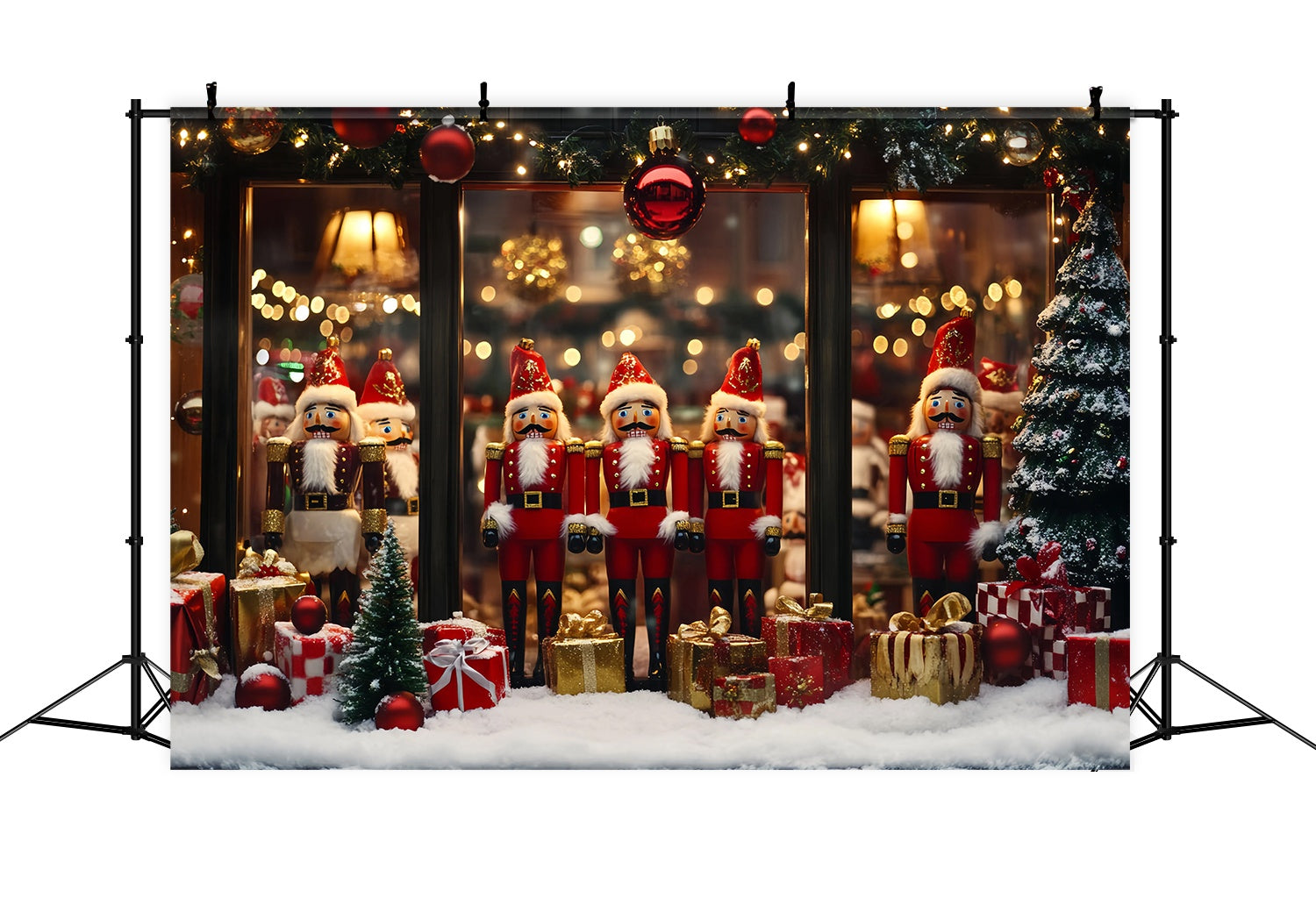 Nutcracker Backdrop Nutcracker Soldiers Festive Decor Christmas Backdrops UK TWW58-54