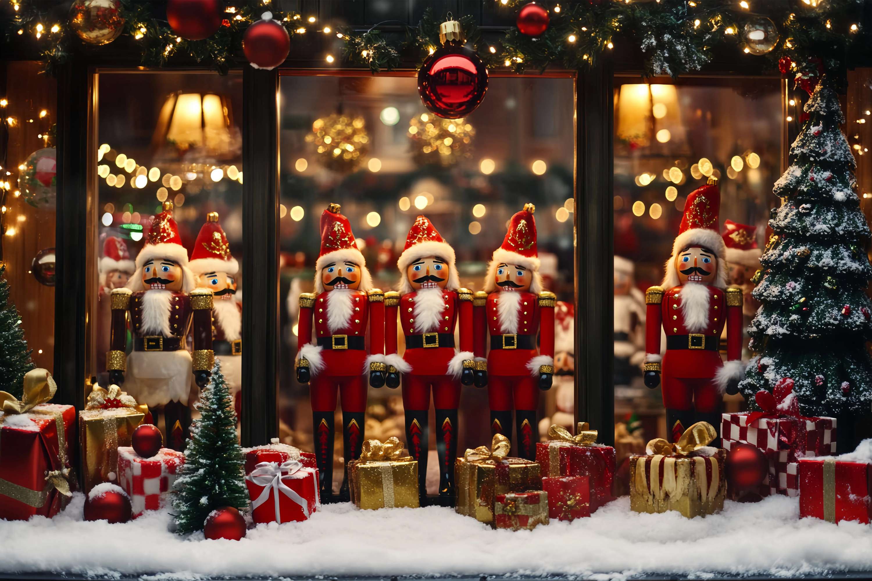 Nutcracker Backdrop Nutcracker Soldiers Festive Decor Christmas Backdrops UK TWW58-54