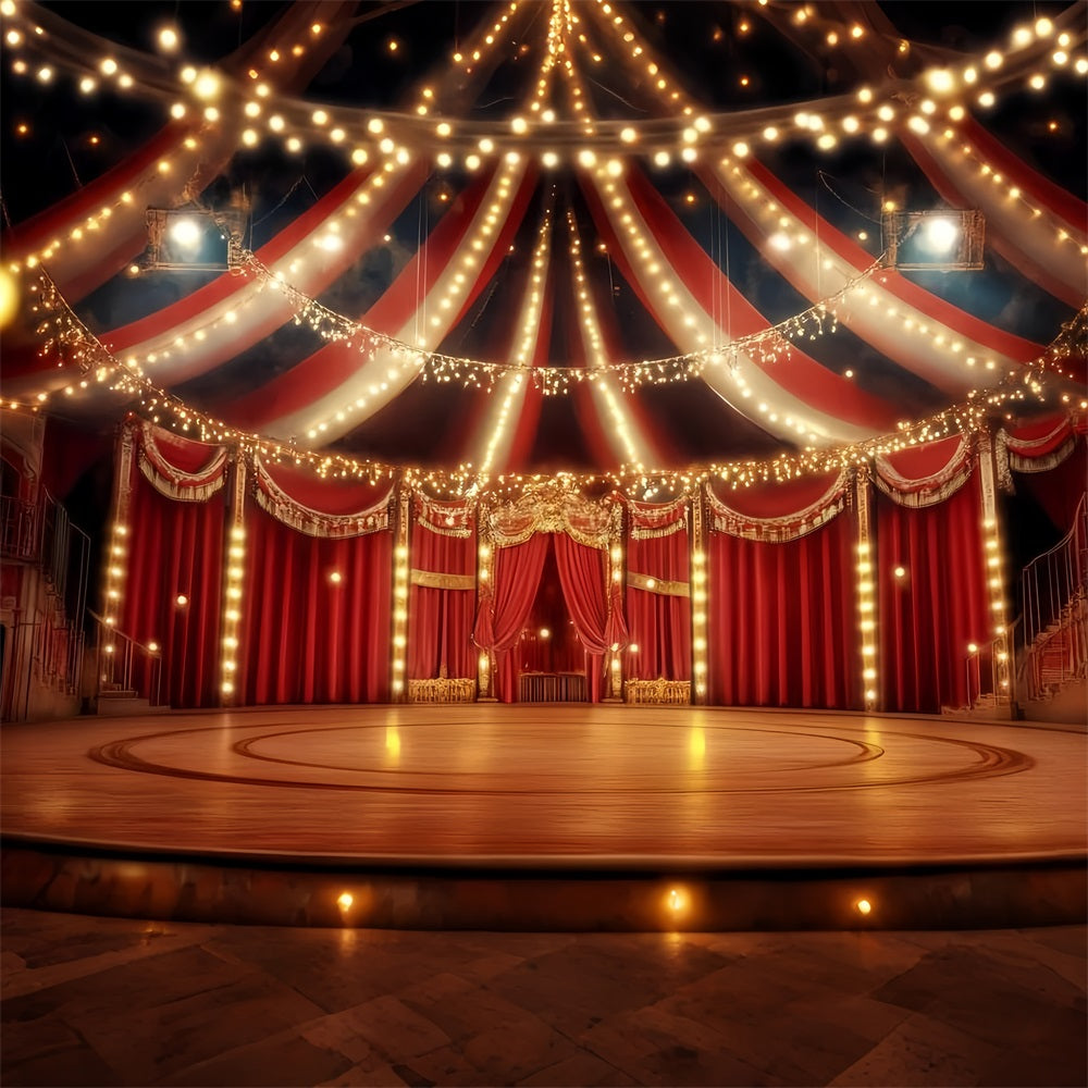 Carnival Tent Backdrop Grand Red Velvet Stage Photography Circus Backdrop UK TWW59-12