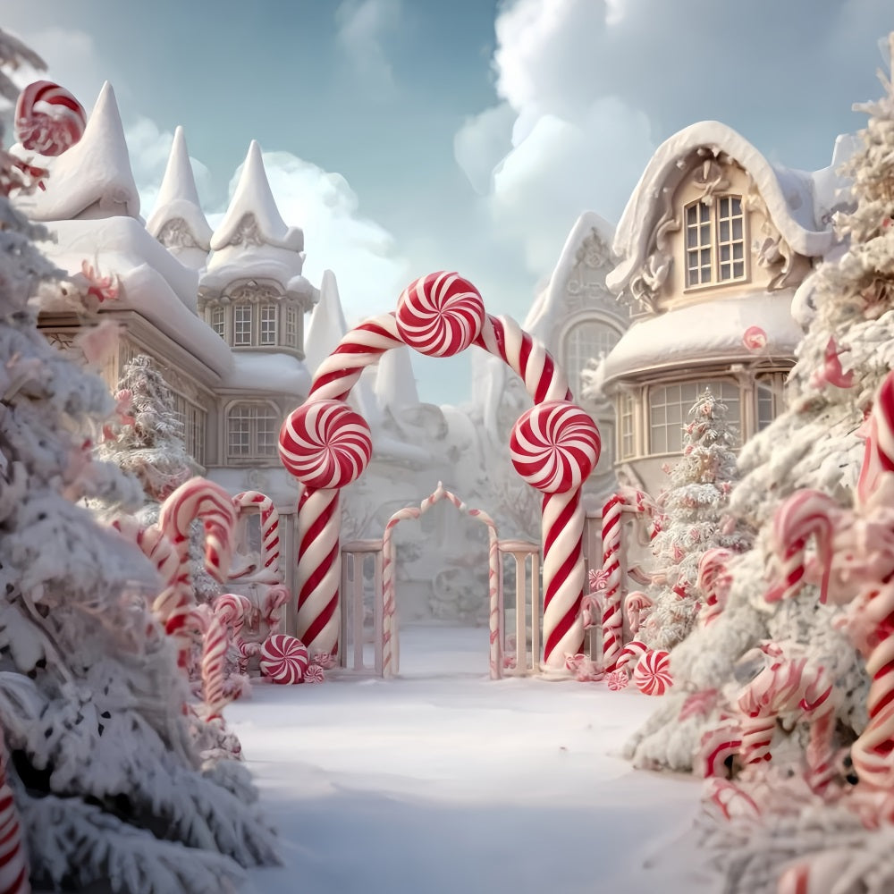 Candyland Backdrop Peppermint Candy Cane Arch Christmas Backdrop Ideas UK TWW59-120