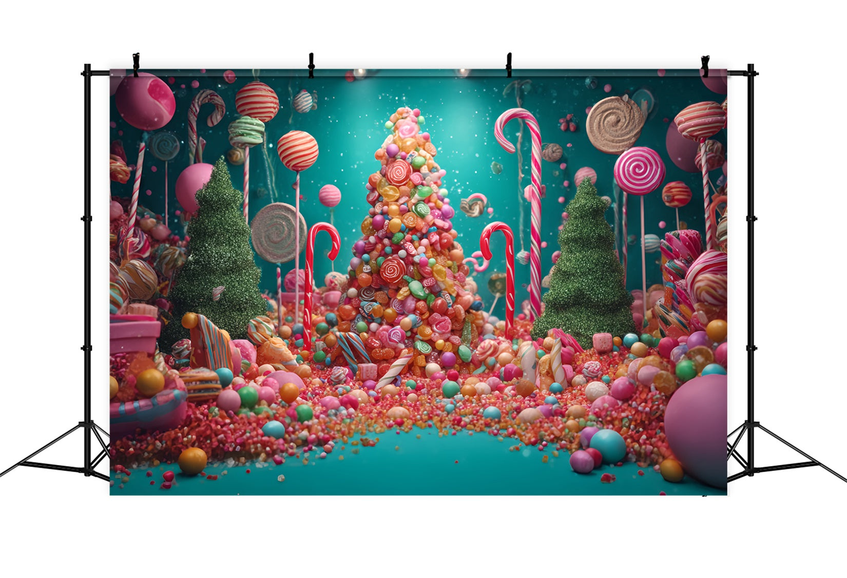 Candyland Backdrop Candy Wonderland Christmas Tree Christmas Backdrop UK TWW59-126
