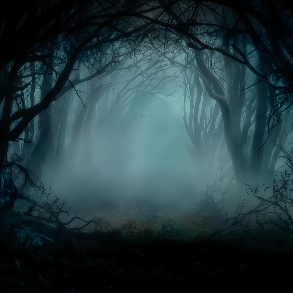 Spooky Forest Backdrop Misty Dark Enchanted Woods Forest Backdrop UK TWW59-128