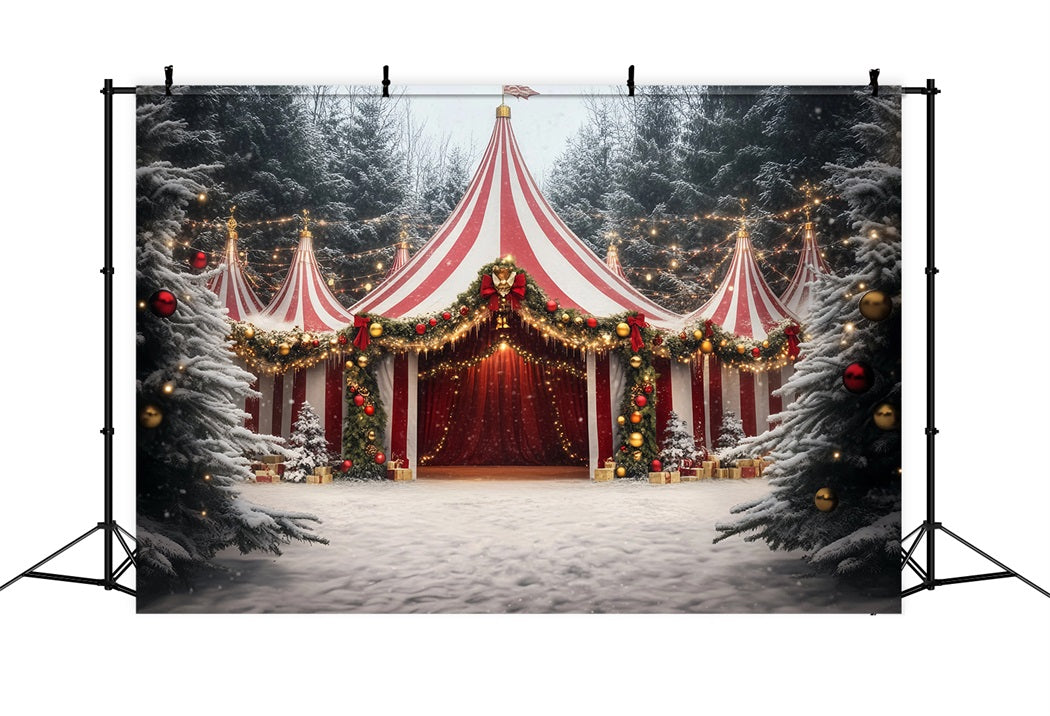 Carnival Tent Backdrop Christmas Garland Festive Tent Photography Circus Backdrop UK TWW59-14