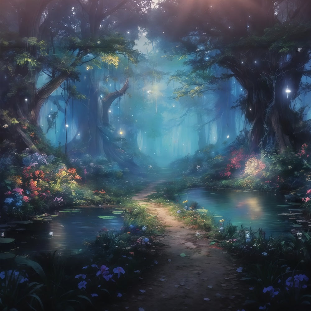 Enchanted Forest Backdrop Magical Pond Fairy Path Magical Forest Backdrop UK TWW59-148