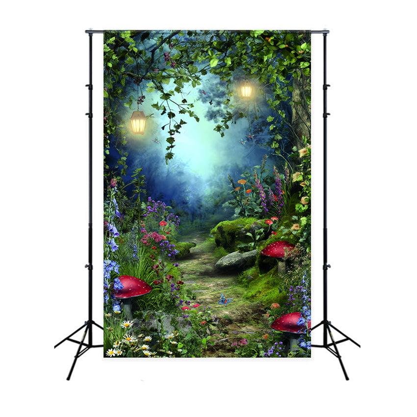 Magical Forest Backdrop Fairy Garden Lantern Fairytale Forest Backdrop UK TWW59-156