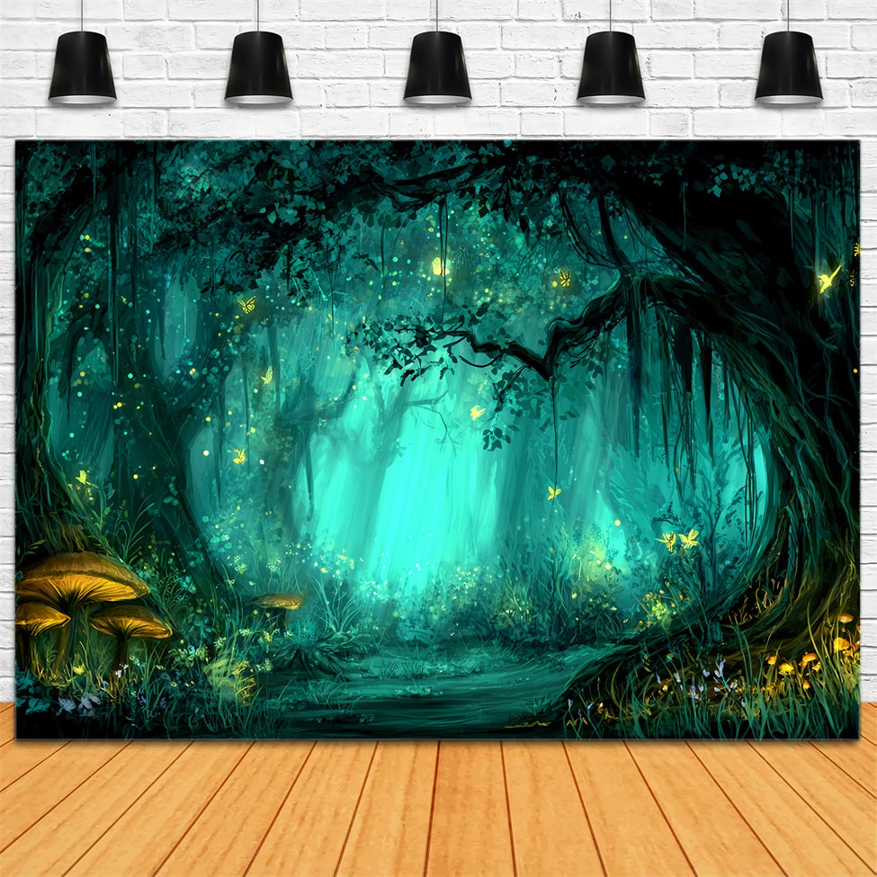 Enchanted Forest Backdrop Mystic Glowing Fairy Woods Forest Backdrop UK TWW59-158