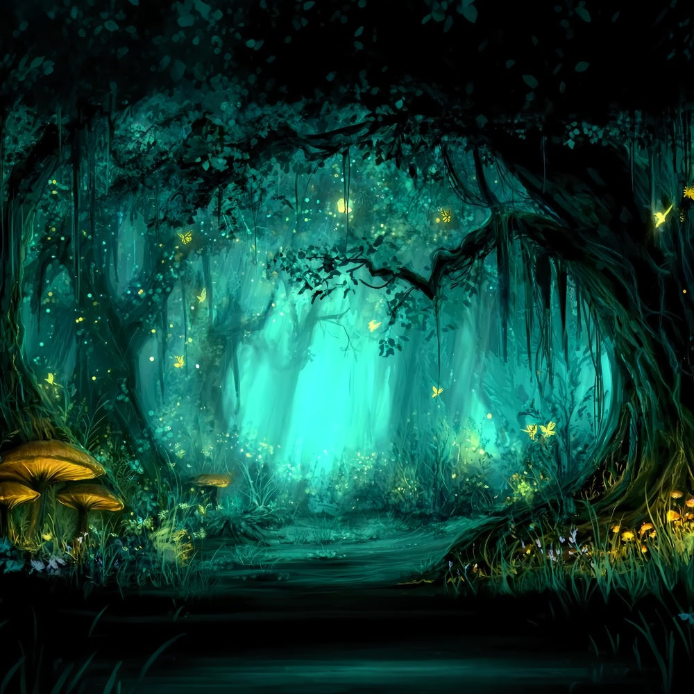 Enchanted Forest Backdrop Mystic Glowing Fairy Woods Forest Backdrop UK TWW59-158