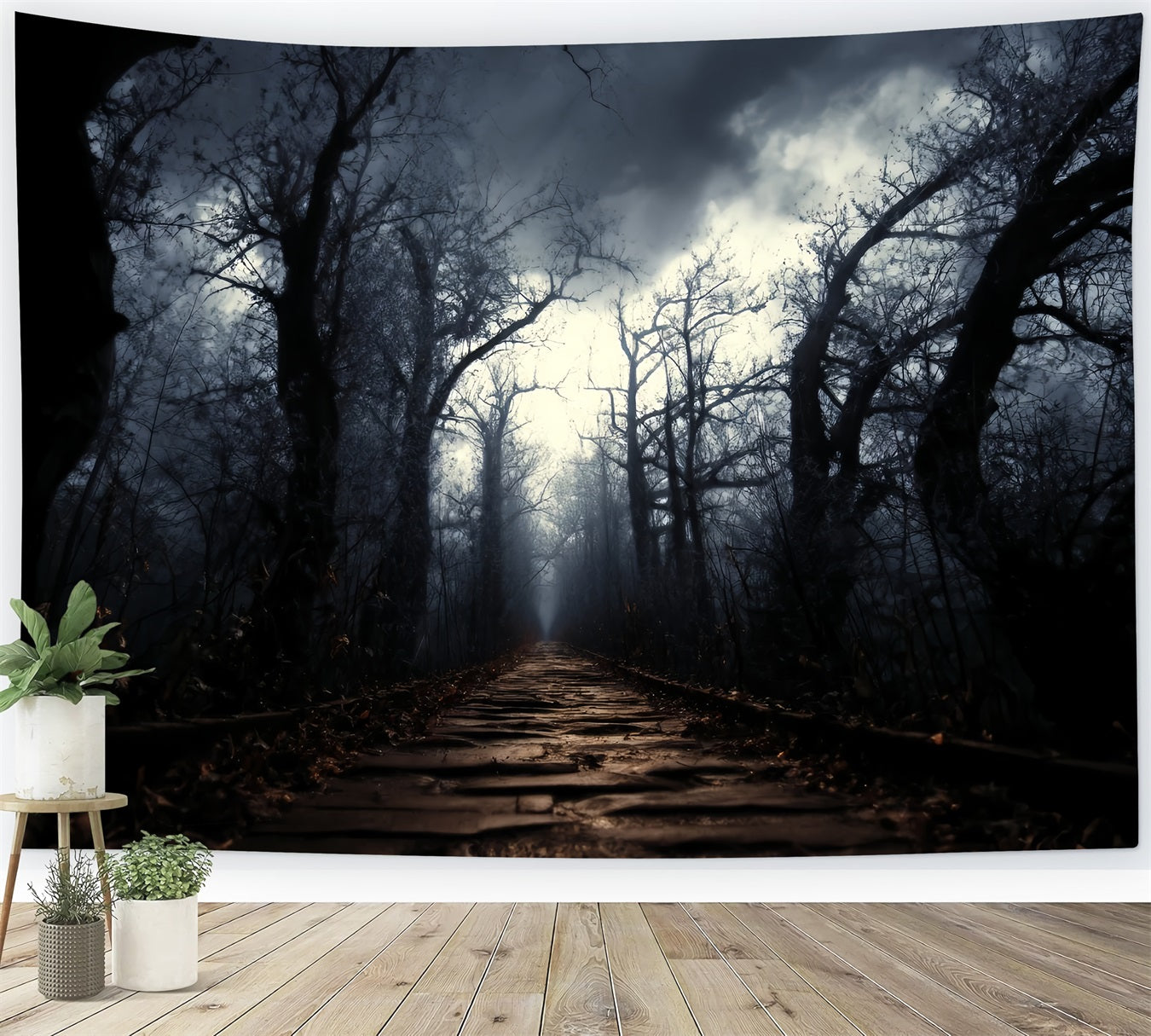 Spooky Forest Backdrop Dark Haunted Pathway Mist Dark Forest Backdrop UK TWW59-159