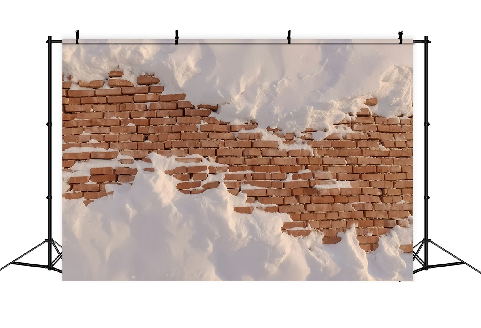 Brick Wall Backdrop Snow Covered Rustic Wall Brick Backdrop UK TWW59-160