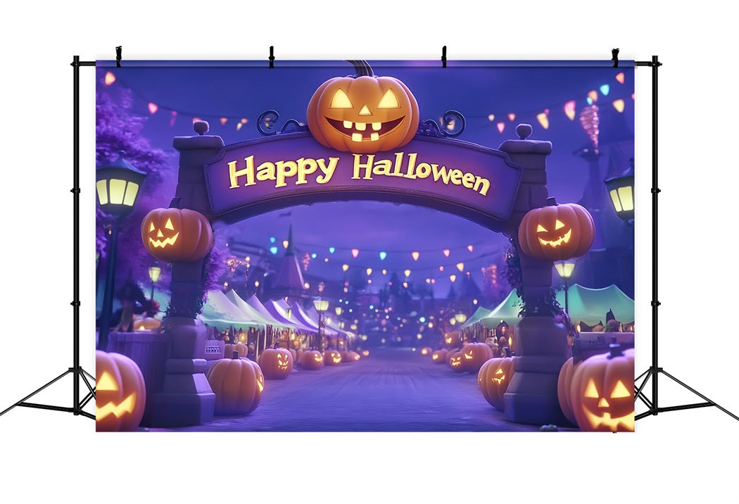 Halloween Circus Backdrop Pumpkin Carnival Gate Photography Circus Backdrop UK TWW59-21
