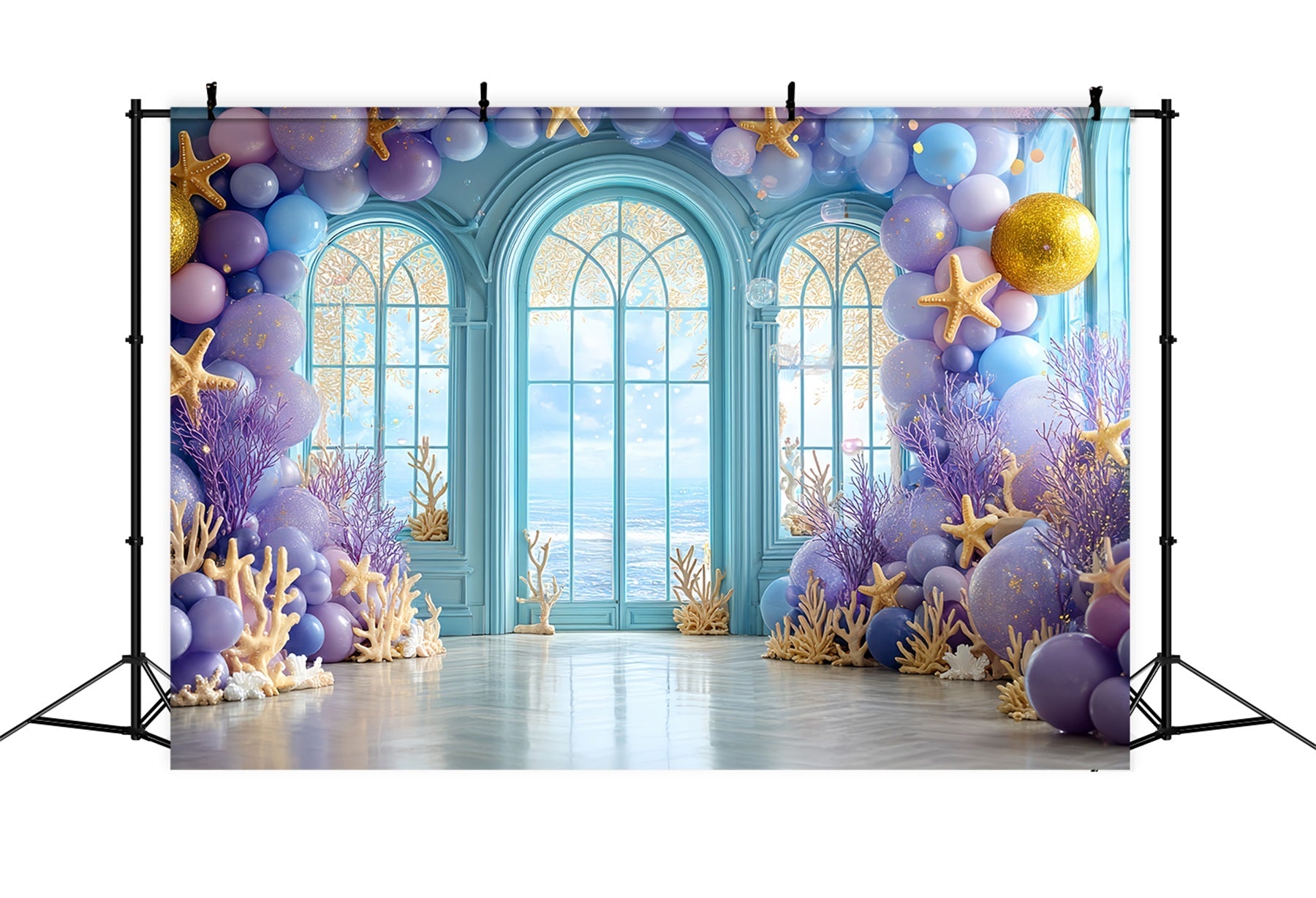 Cake Smash Backdrops Ocean Window Coral Dream Happy Birthday Backdrop UK TWW59-218