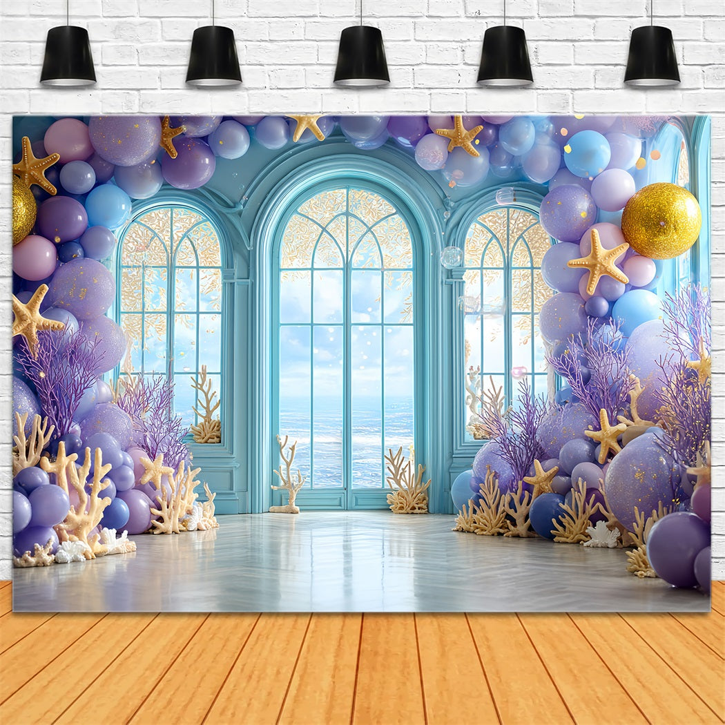 Cake Smash Backdrops Ocean Window Coral Dream Happy Birthday Backdrop UK TWW59-218