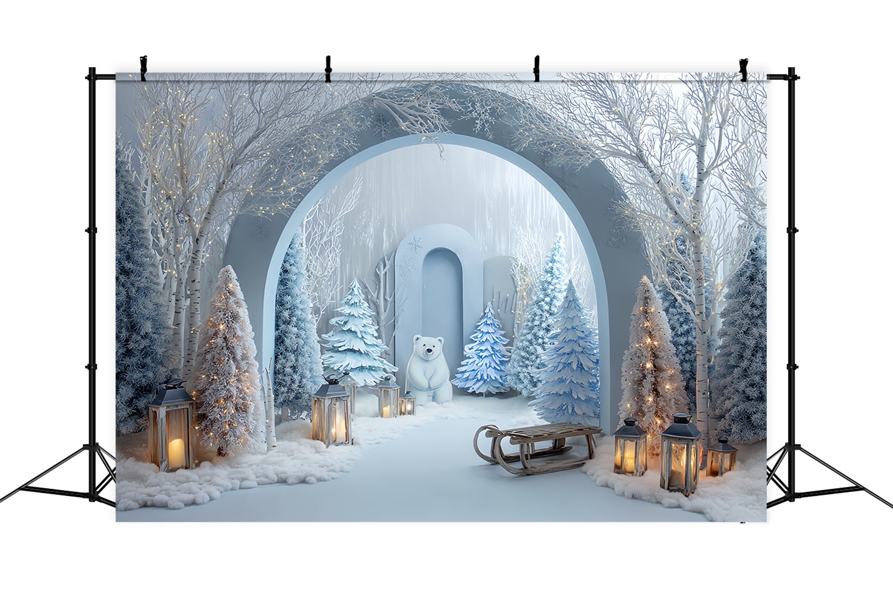 Cake Smash Backdrops Winter Forest Polar Wonderland Backdrop for Birthday UK TWW59-222