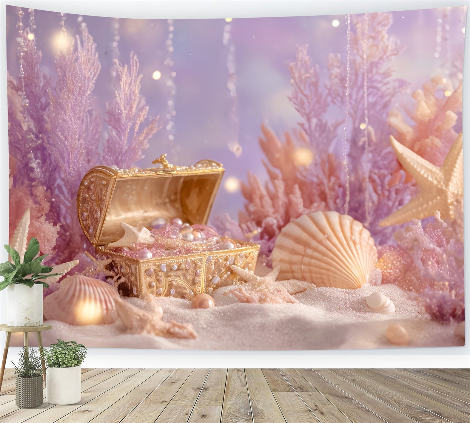 Cake Smash Backdrop Underwater Treasure Pearl Fantasy Birthday Backdrop UK TWW59-243