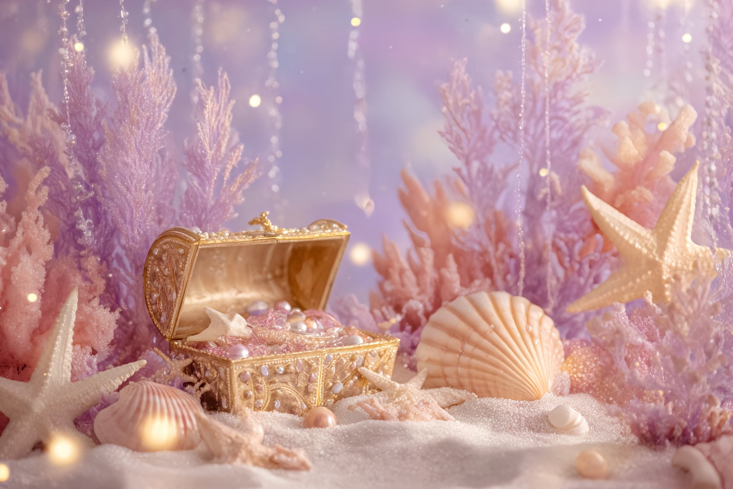 Cake Smash Backdrop Underwater Treasure Pearl Fantasy Birthday Backdrop UK TWW59-243