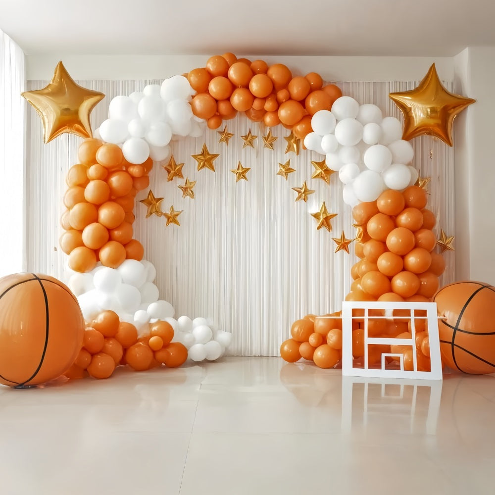 Cake Smash Backdrops Basketball Star Balloon Arch Backdrop for Birthday UK TWW59-248