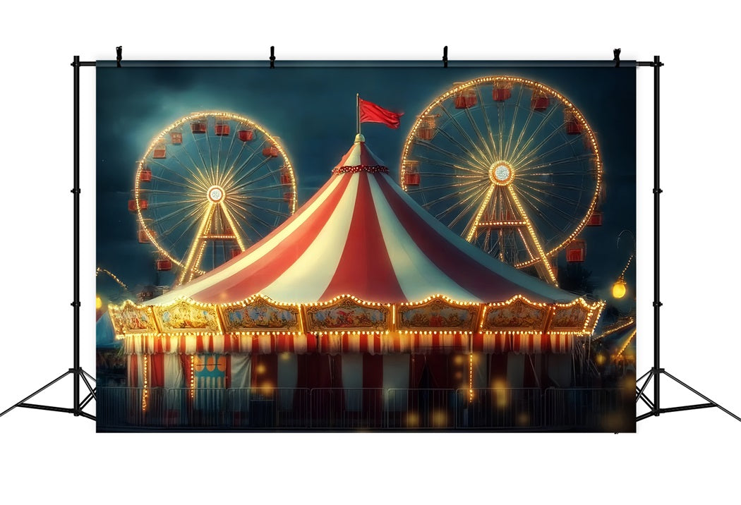 Carnival Tent Backdrop Ferris Wheel Glowing Tent Circus Carnival Backdrop UK TWW59-26