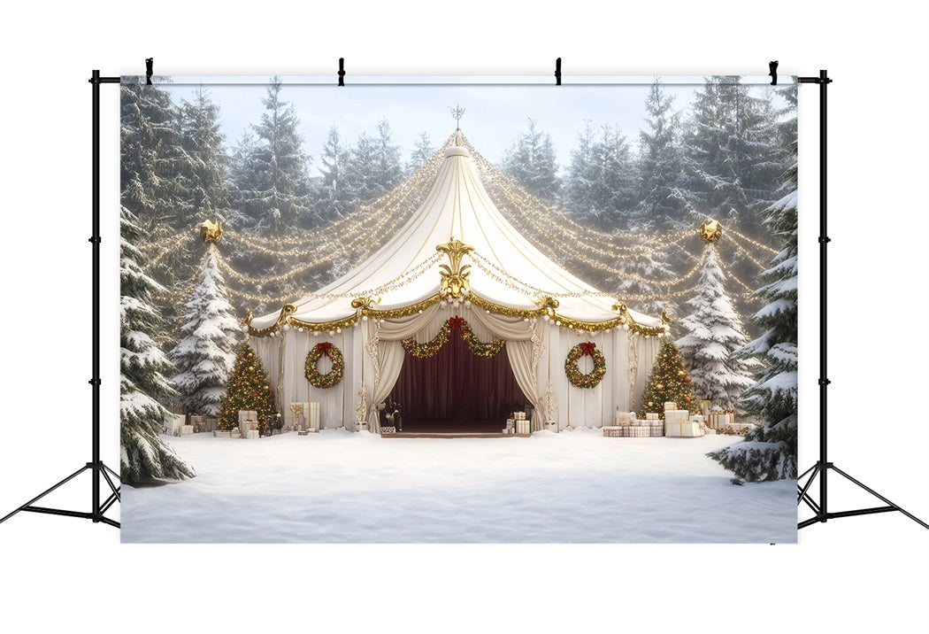 Christmas Circus Backdrop White Christmas Garland Tent Circus Backdrop Ideas UK TWW59-31