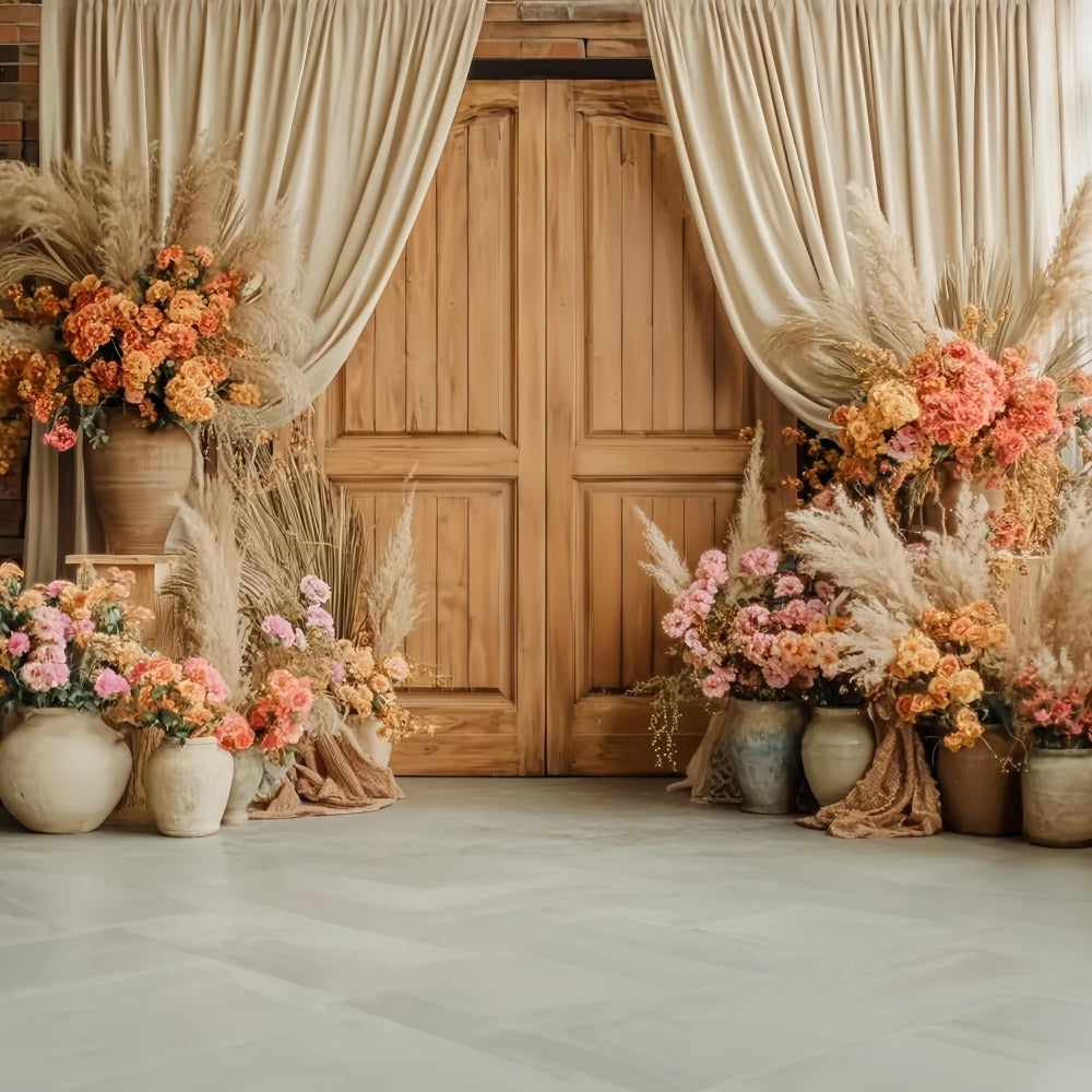 Wedding Rustic Backdrop Rustic Wood Door Floral Display Wedding Backdrop UK TWW59-38