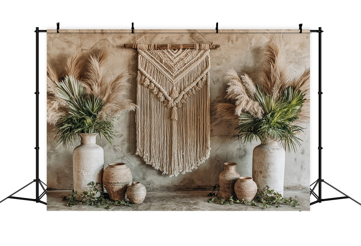 Wedding Macrame Backdrop Rustic Macrame Pampas Decor Boho Wedding Backdrop UK TWW59-50