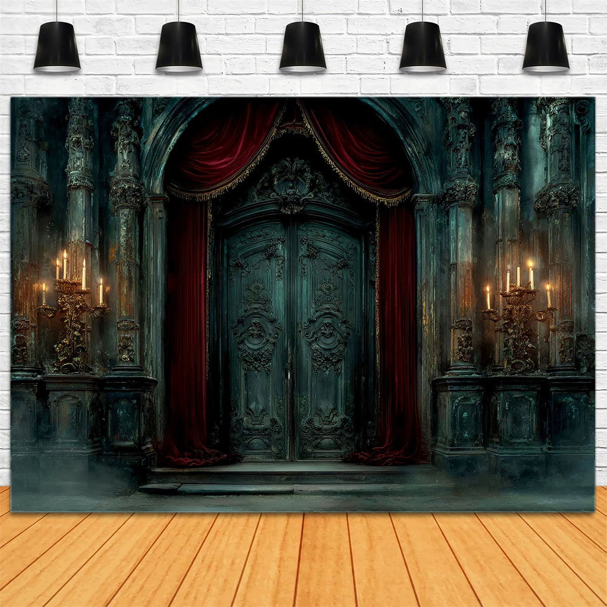 Wedding Gothique Backdrop Gothic Candlelit Castle Door Vintage Wedding Backdrop UK TWW59-54