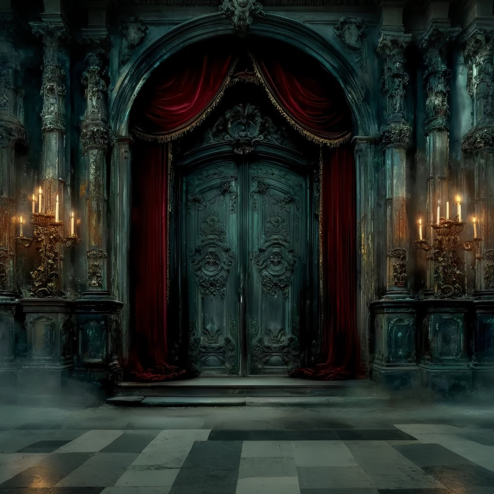 Wedding Gothique Backdrop Gothic Candlelit Castle Door Vintage Wedding Backdrop UK TWW59-54