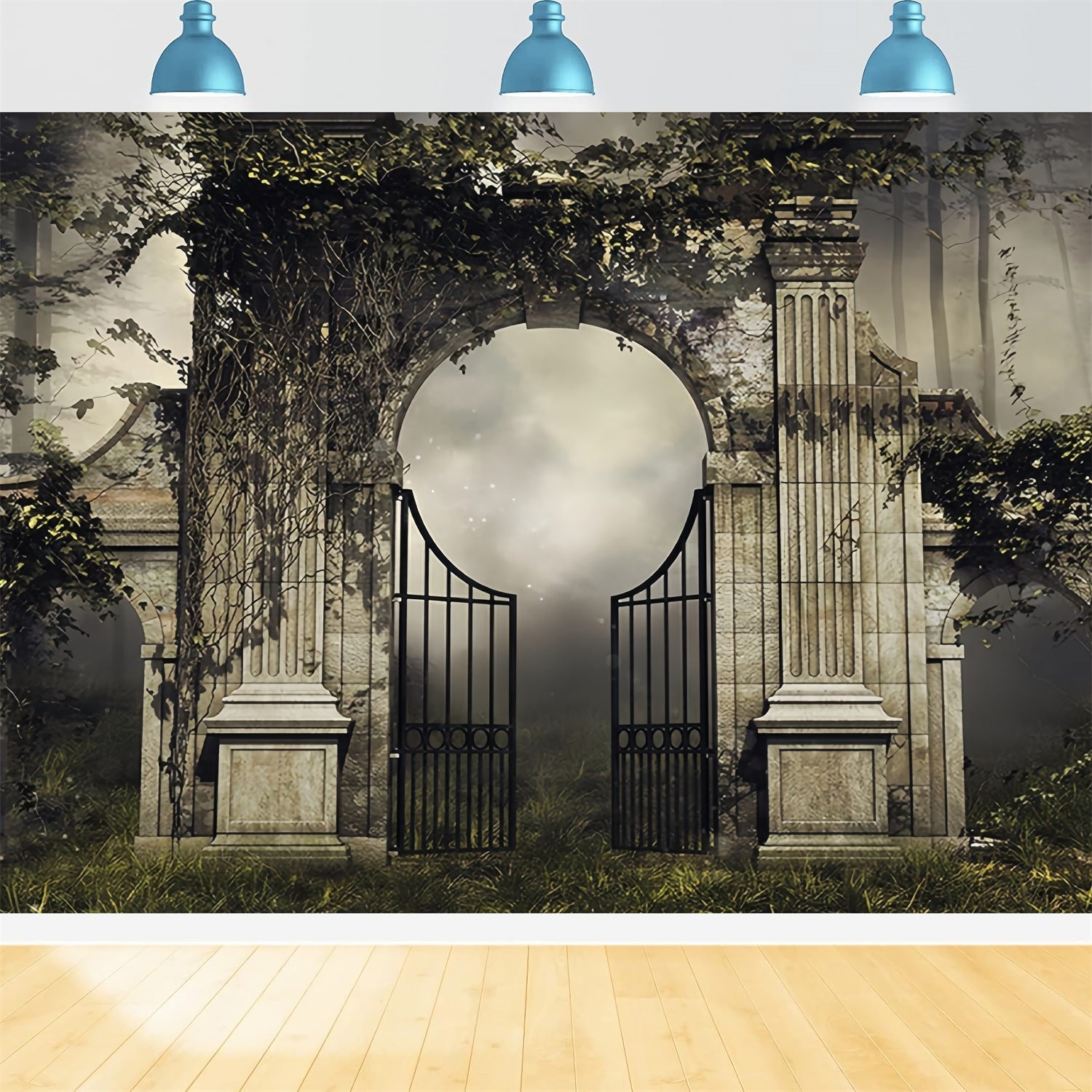 Wedding Gothique Backdrop Misty Garden Iron Gate Gothic Wedding Backdrop UK TWW59-60