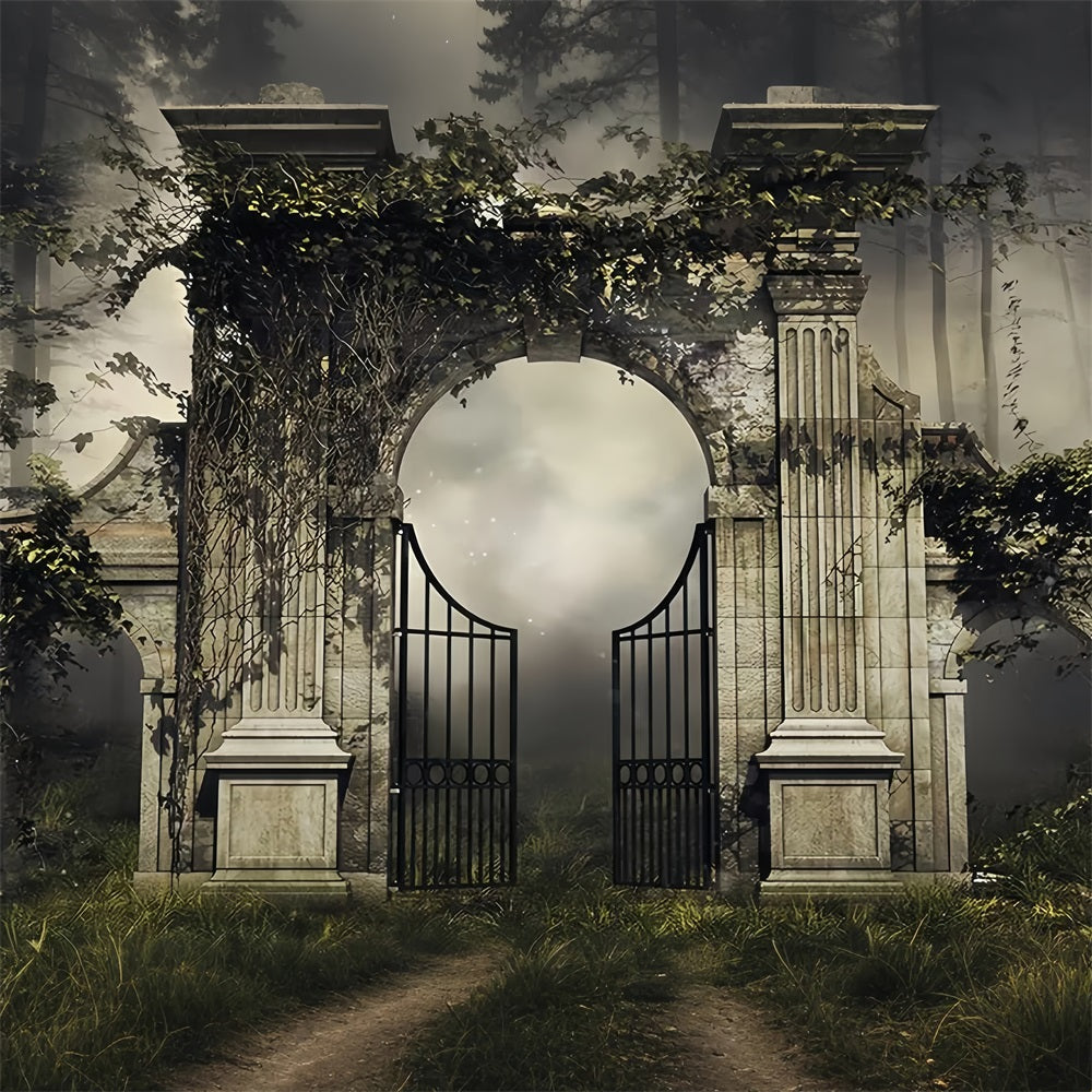 Wedding Gothique Backdrop Misty Garden Iron Gate Gothic Wedding Backdrop UK TWW59-60