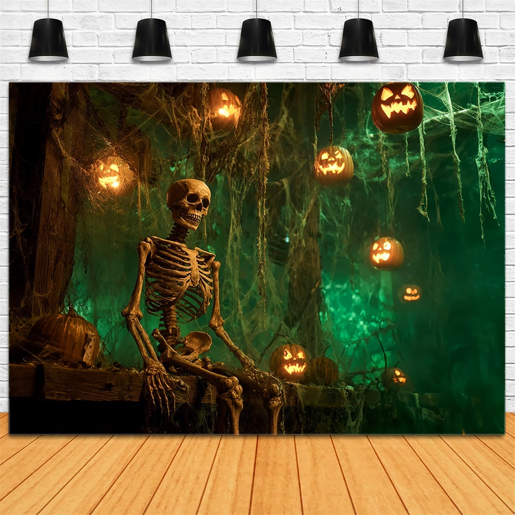 Halloween Scary Backdrop Skeleton Lantern Haunted Forest Spooky Halloween Backdrop UK TWW59-82