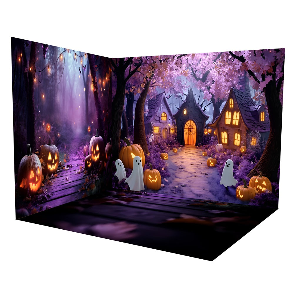 Halloween Backdrop Ideas Pumpkin Spirit Trail Backdrop Room Set UK TWW6-117