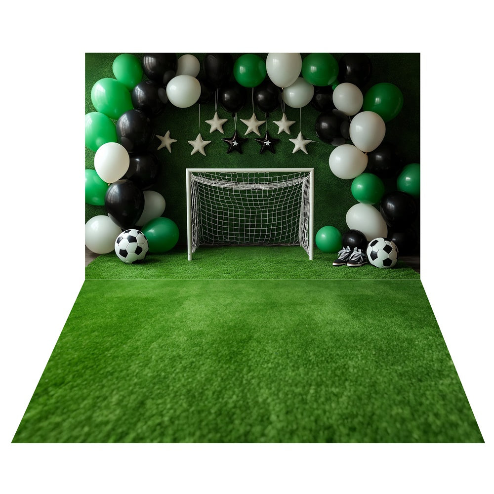 Soccer Balloon Arch Backdrop+Stadium Grass Floor Backdrop UK TWW6-128