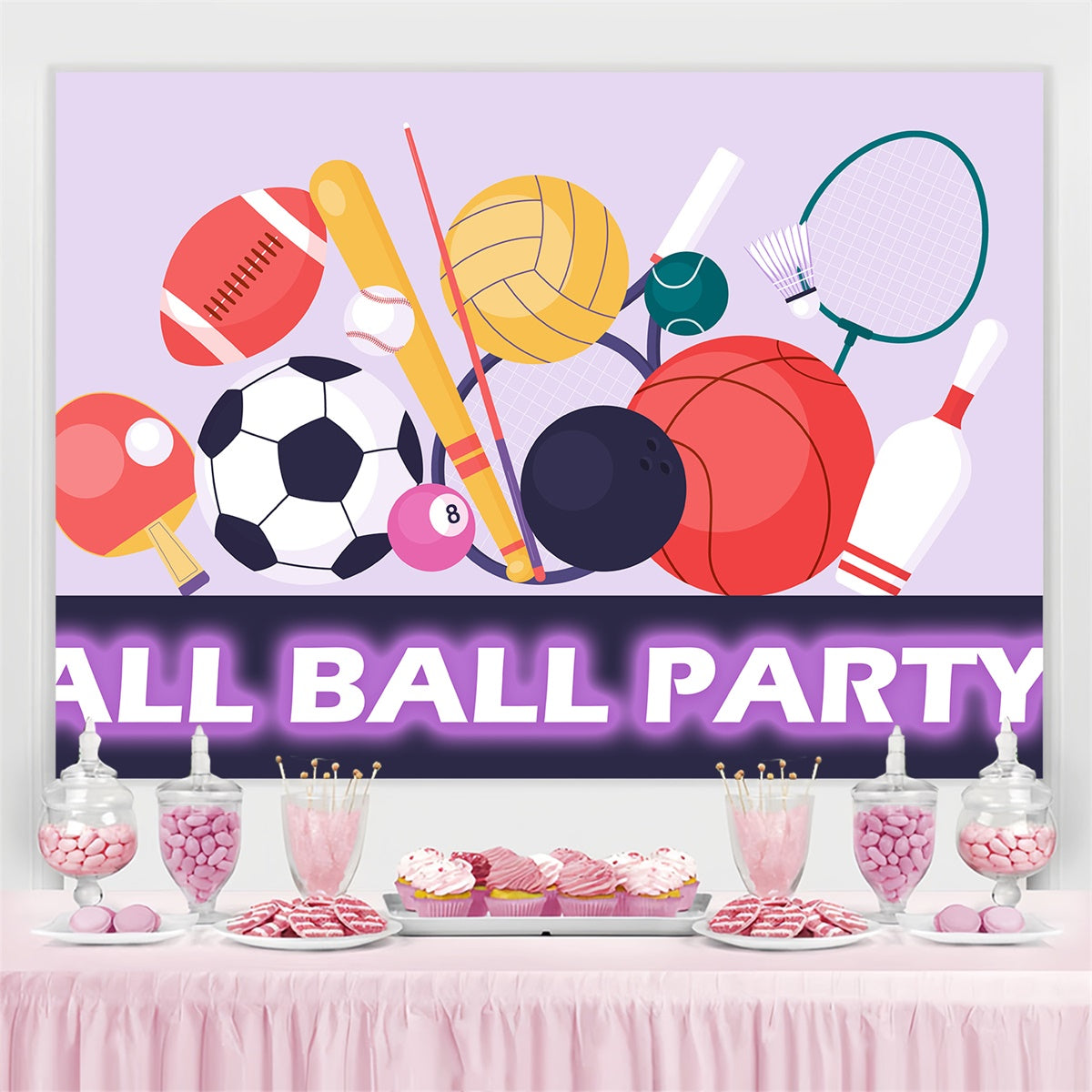 Sports Photo Backdrop Cartoon All Sports Event Backdrop UK TWW6-4