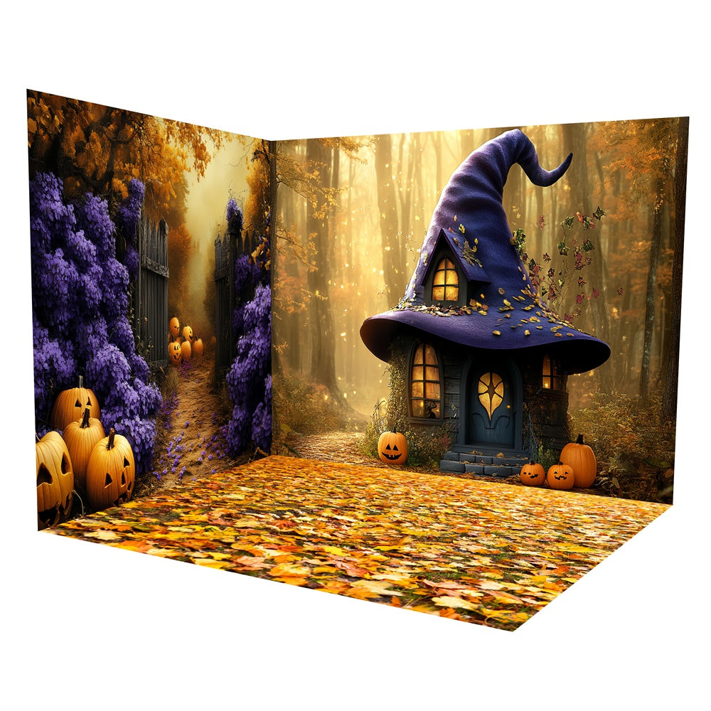 Halloween Witch Backdrop Enchanted Witch Cottage Backdrop Room Set UK TWW6-47