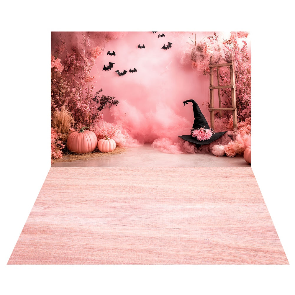 Pink Witch Garden Backdrop+Blush Plank Floor Backdrop UK TWW6-55