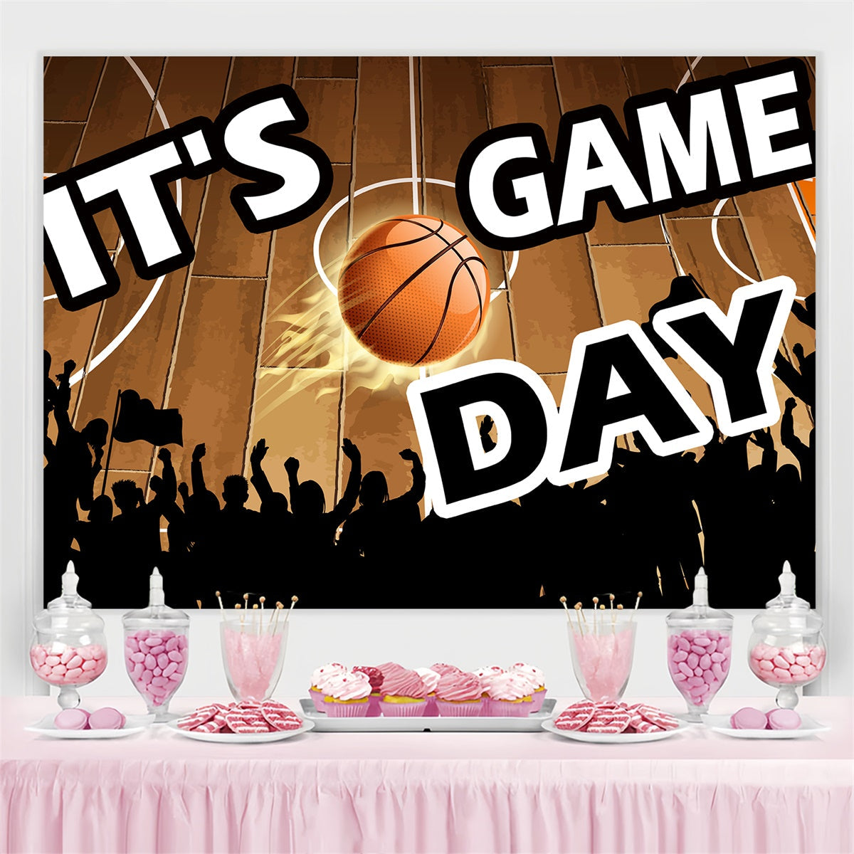 Basketball Backdrop Basketball Cheers Sports Photo Backdrop UK TWW6-8
