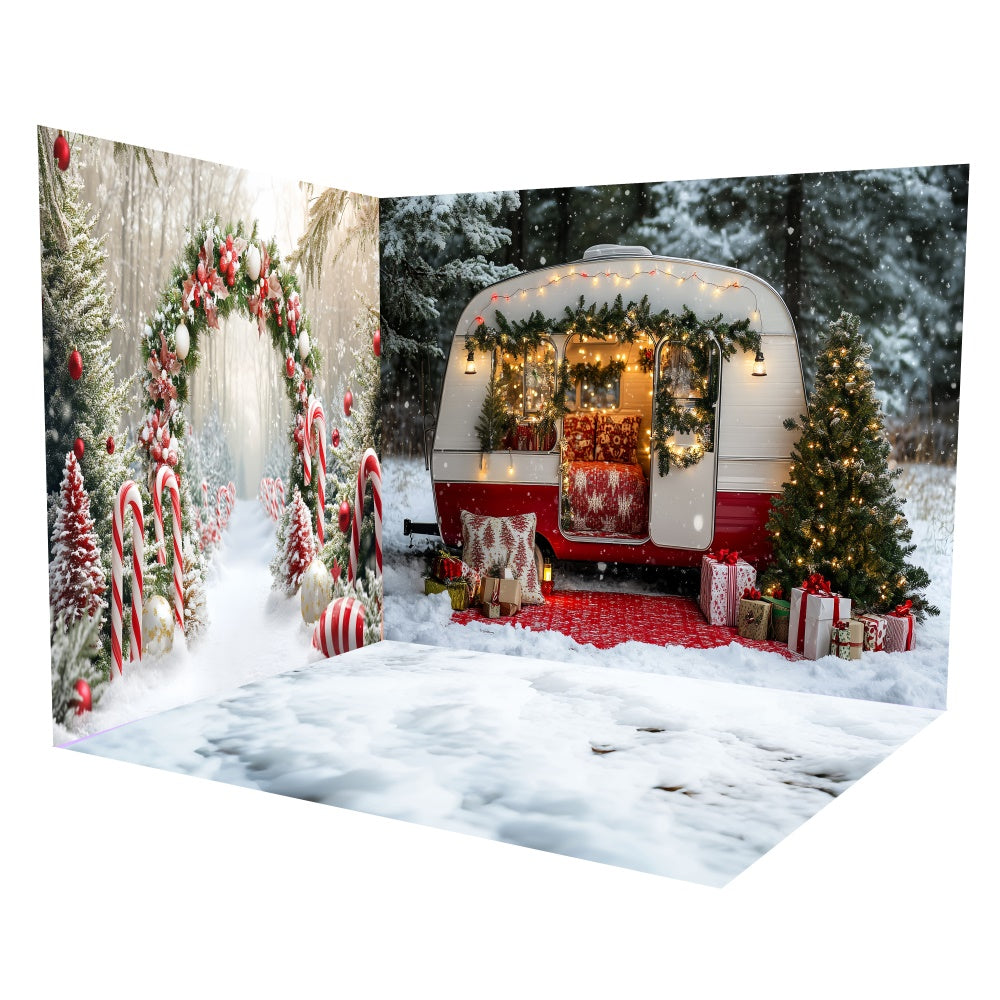 Christmas Backdrops Festive Camper Wonderland Backdrop Room Set UK TWW6-99
