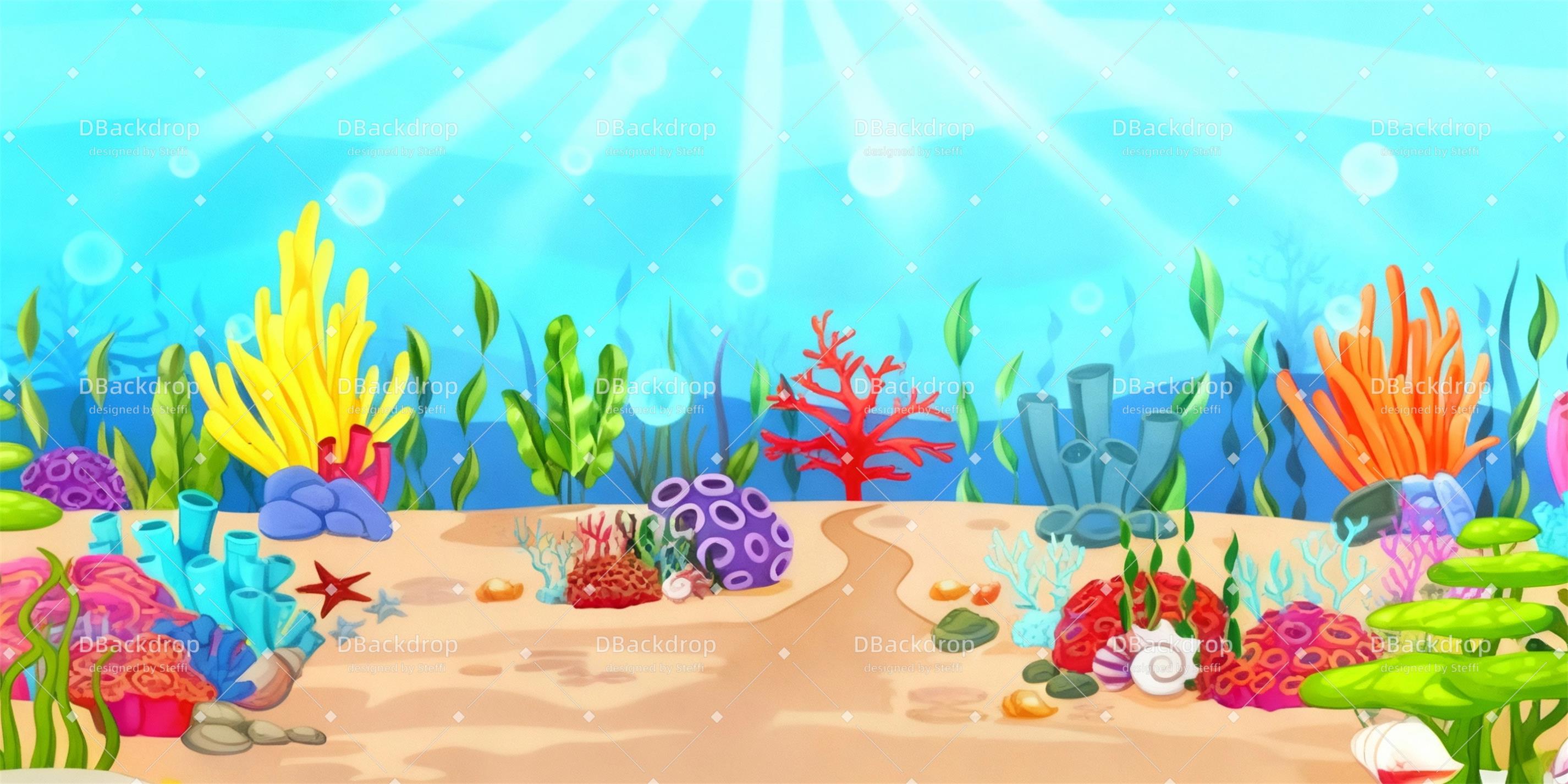 Church Stage Backdrops Underwater World School Play Backdrop UK CSH59-T86