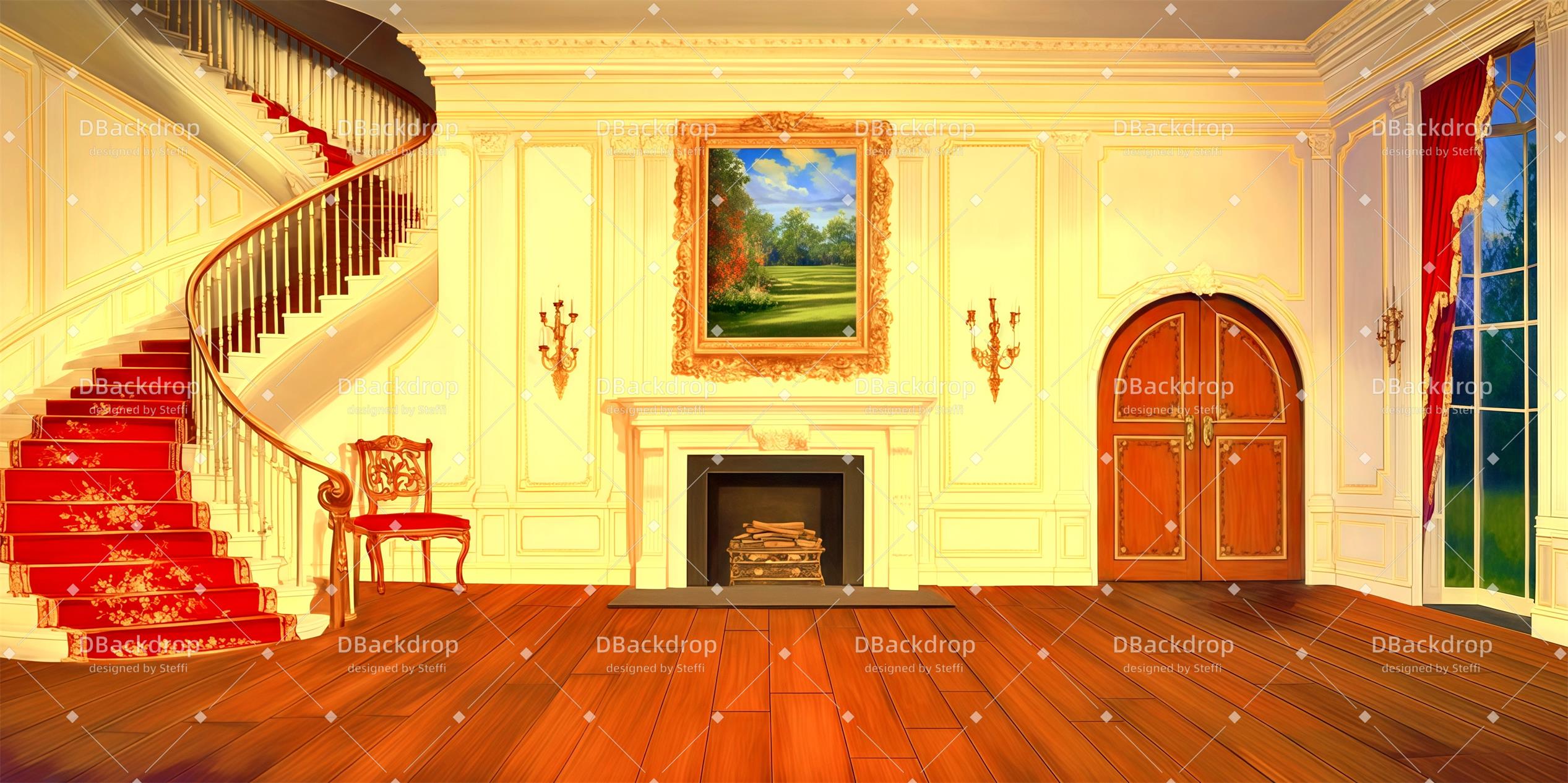 Musical Backdrops Villa Interior Dance Recital Backdrop UK CSH59-T74