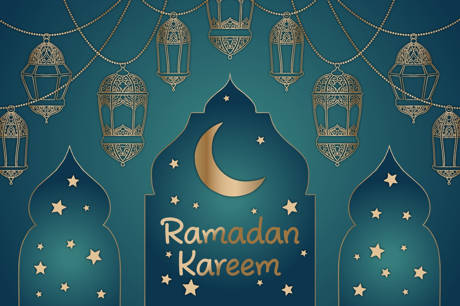 Ramadan Backdrops Crescent Moon Stars Ramadan Backdrop UK XY2-102